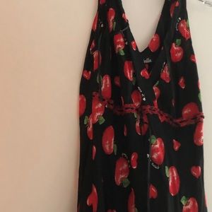 Ariella maxi dress with details cherry pattern